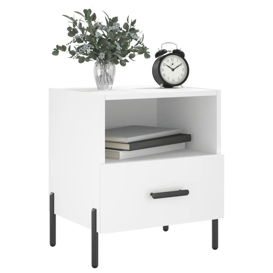 Tables de chevet 2 pcs blanc 40x35x47,5 cm bois d’ingénierie - 4