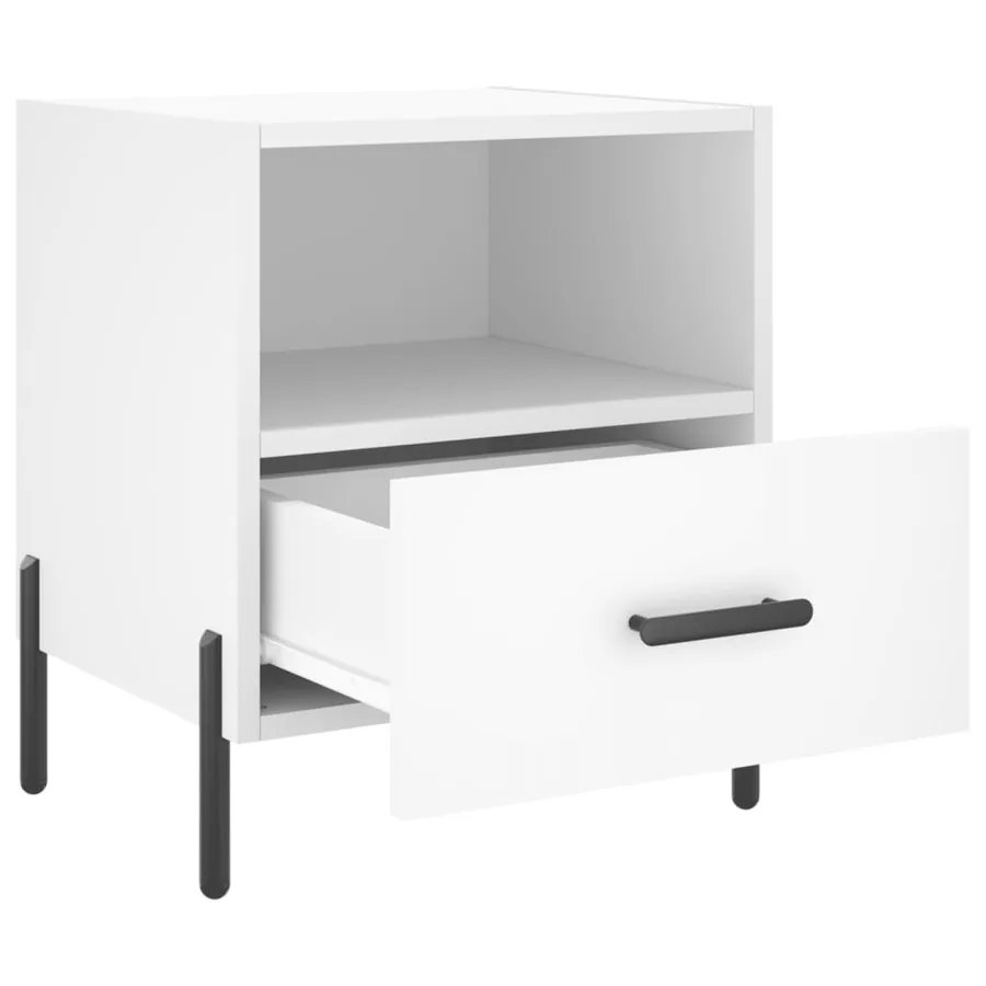 Tables de chevet 2 pcs blanc 40x35x47,5 cm bois d’ingénierie - 5