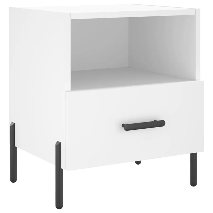 Tables de chevet 2 pcs blanc 40x35x47,5 cm bois d’ingénierie - 6