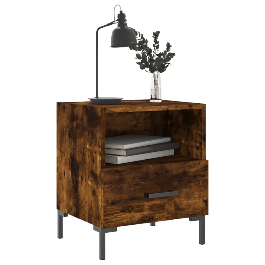 Tables de chevet 2pcs chêne fumé 40x35x47,5cm bois d’ingénierie - 4