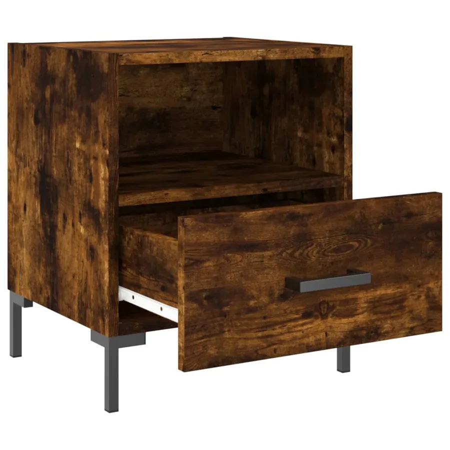 Tables de chevet 2pcs chêne fumé 40x35x47,5cm bois d’ingénierie - 5