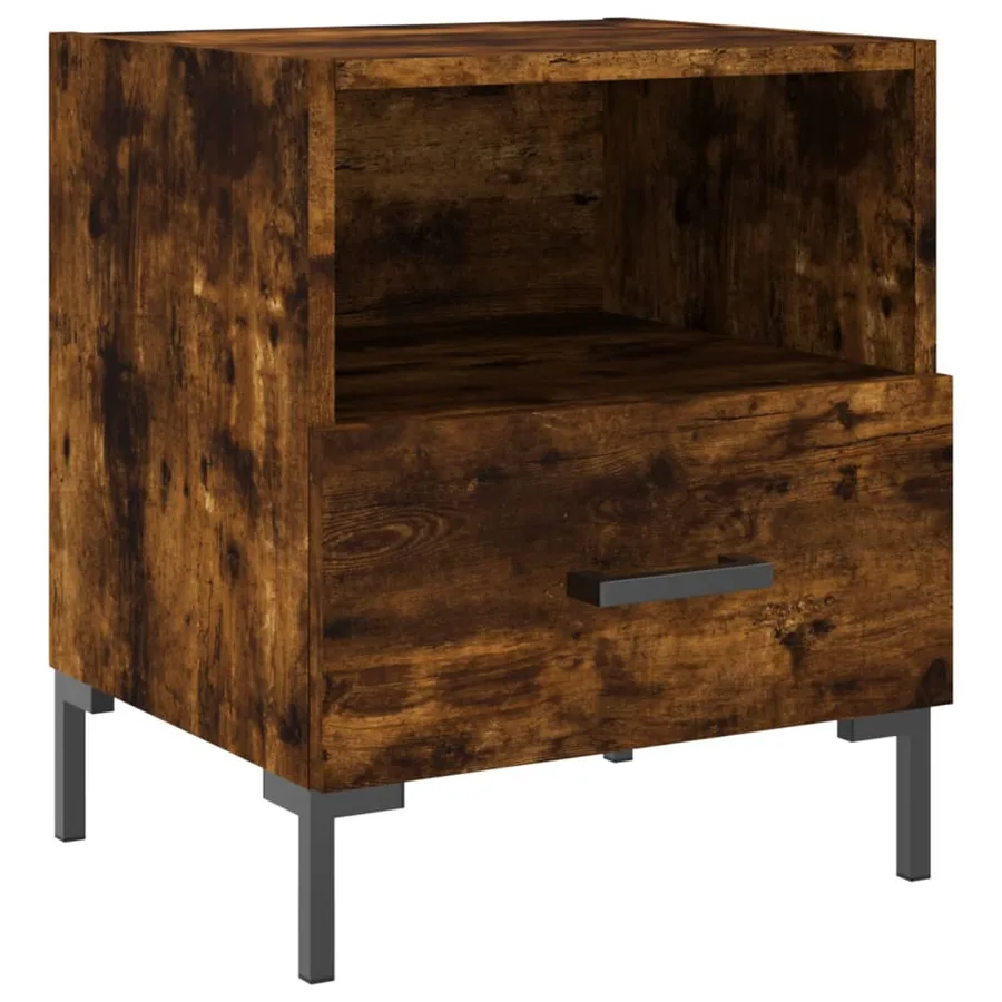 Tables de chevet 2pcs chêne fumé 40x35x47,5cm bois d’ingénierie - 6