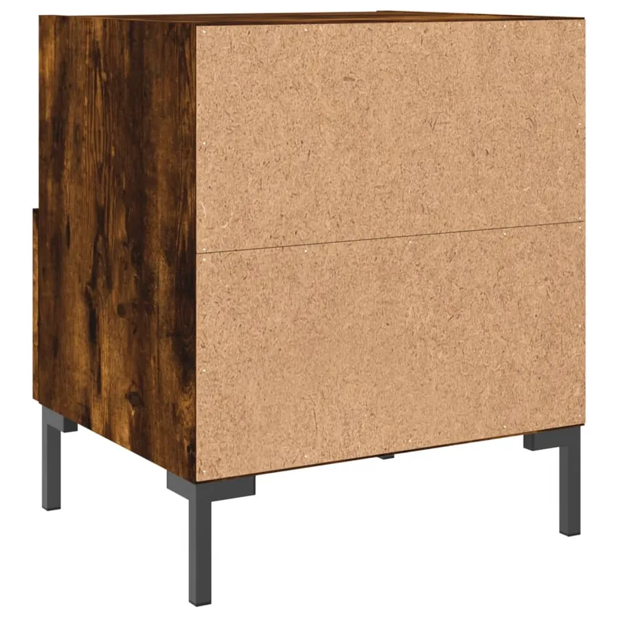 Tables de chevet 2pcs chêne fumé 40x35x47,5cm bois d’ingénierie - 9