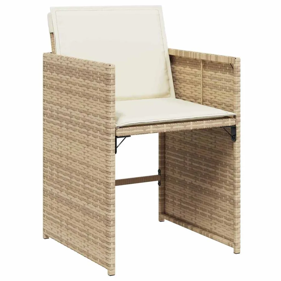 Ensemble de salle à manger pour jardin 9 pcs Beige polyrotin - 6