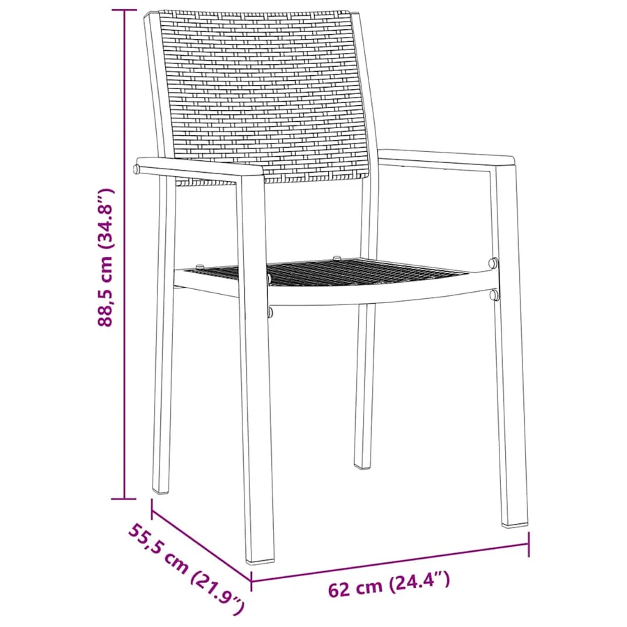 Ensemble de salle à manger pour jardin 5 pcs Noir - 10