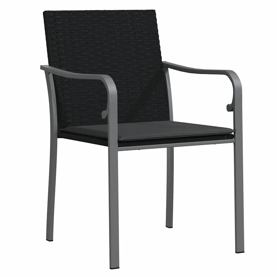 Ensemble de salle à manger pour jardin 7 pcs Noir et gris - 6