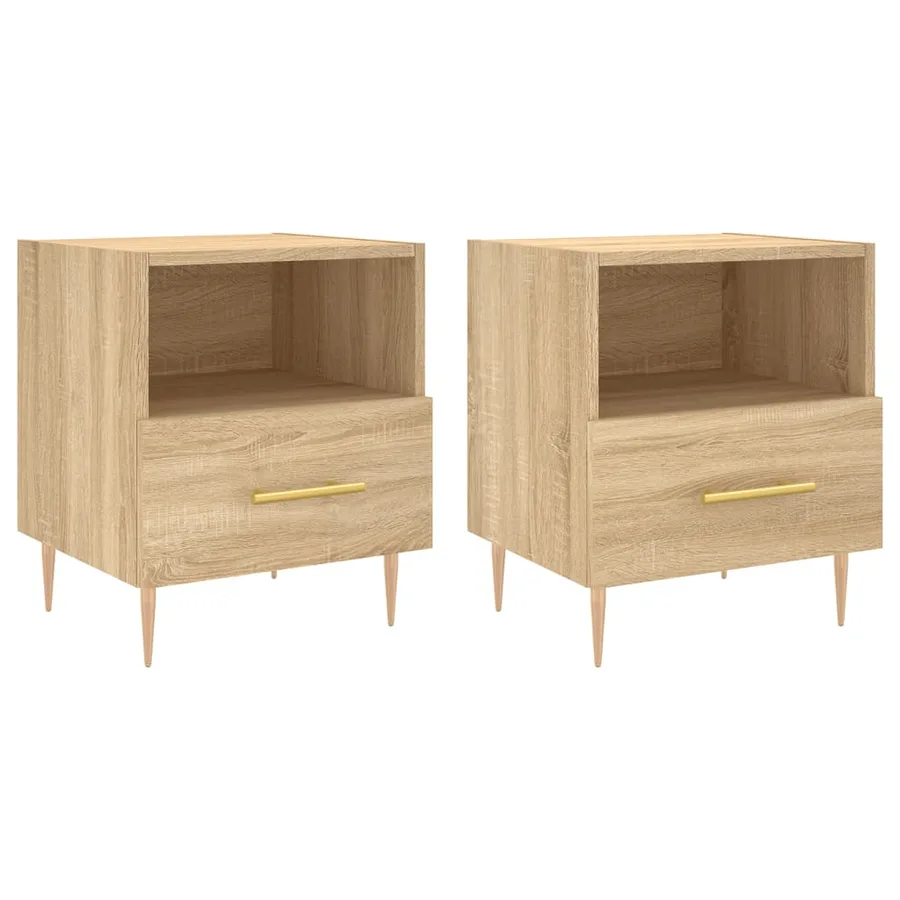 Tables de chevet 2 pcs chêne sonoma 40x35x47,5 cm - 2