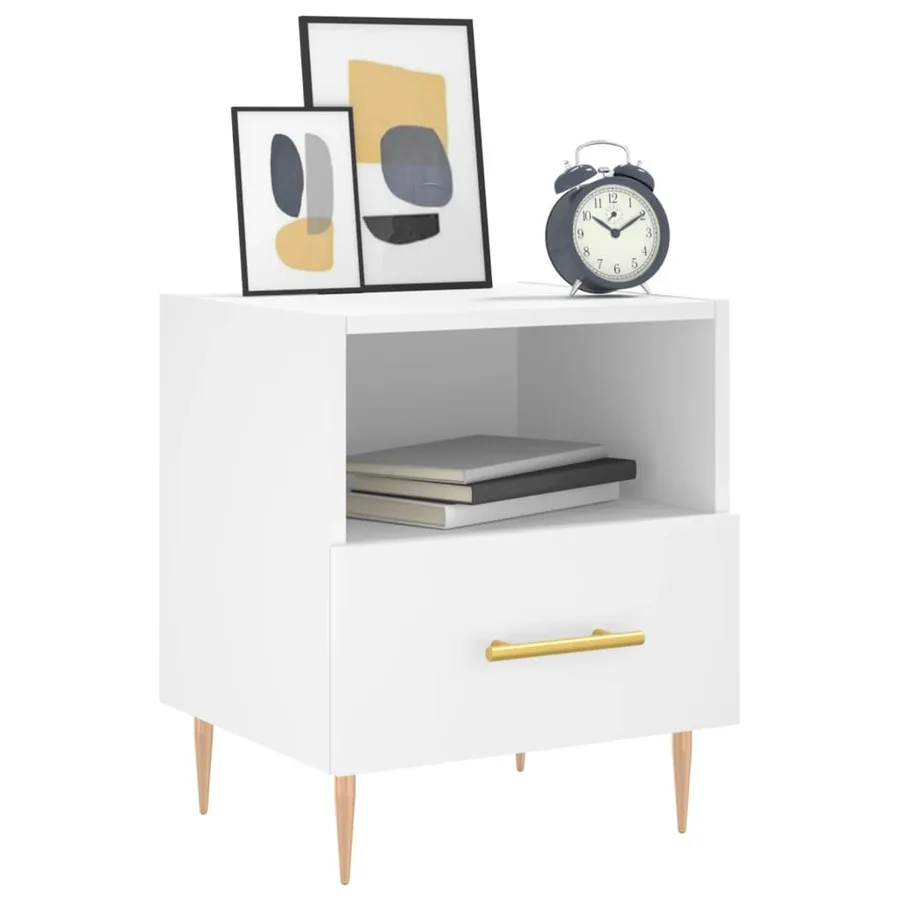 Tables de chevet 2 pcs blanc 40x35x47,5 cm bois d’ingénierie - 3