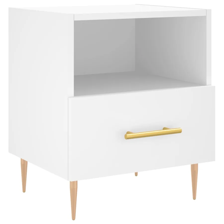 Tables de chevet 2 pcs blanc 40x35x47,5 cm bois d’ingénierie - 5