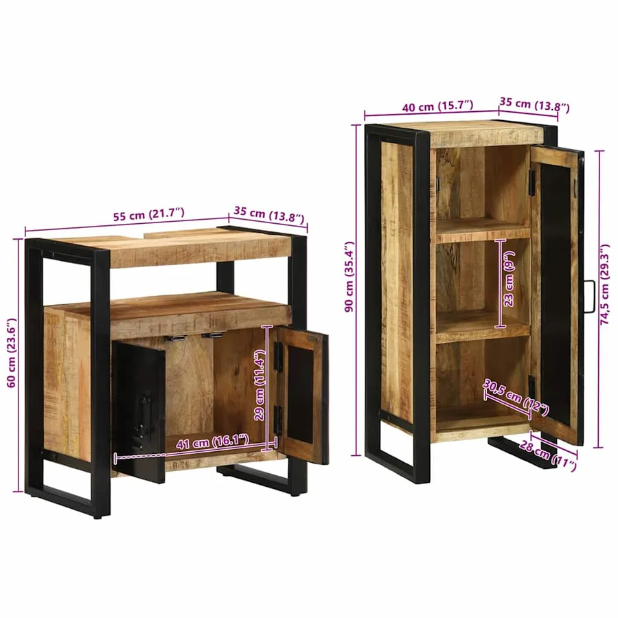 Ensemble de mobilier de salle de bain avec tiroir 2 pcs - 14