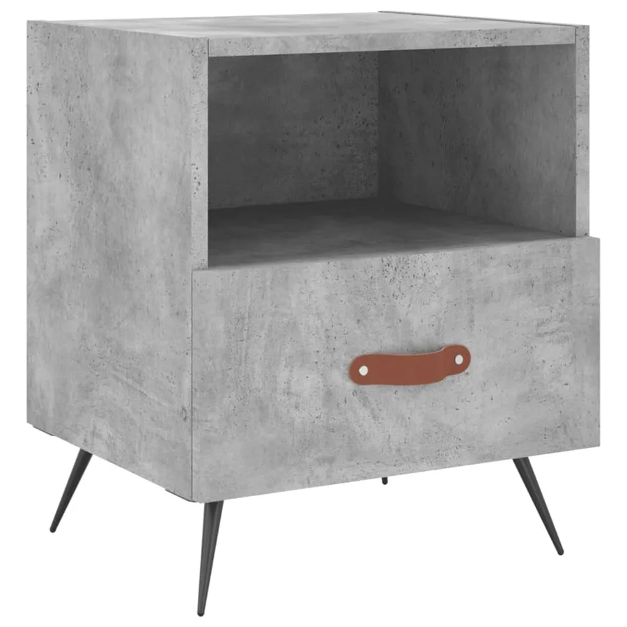 Tables de chevet 2pcs gris béton 40x35x47,5cm bois d’ingénierie - 5