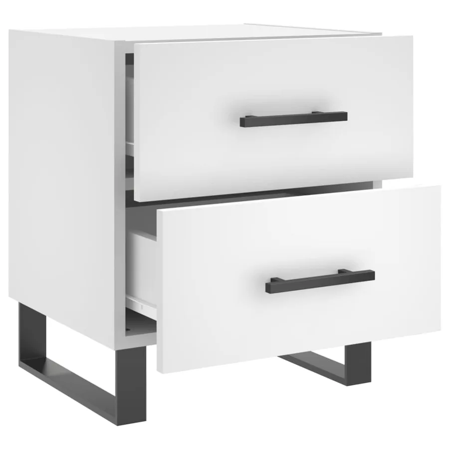 Tables de chevet 2 pcs blanc 40x35x47,5 cm bois d’ingénierie - 8