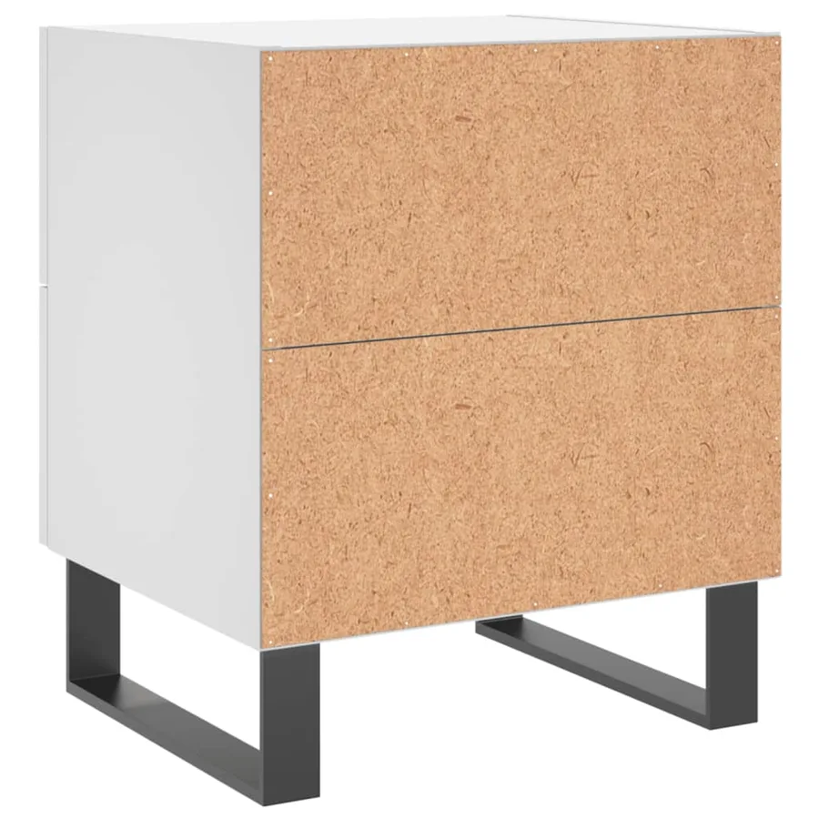 Tables de chevet 2 pcs blanc 40x35x47,5 cm bois d’ingénierie - 9