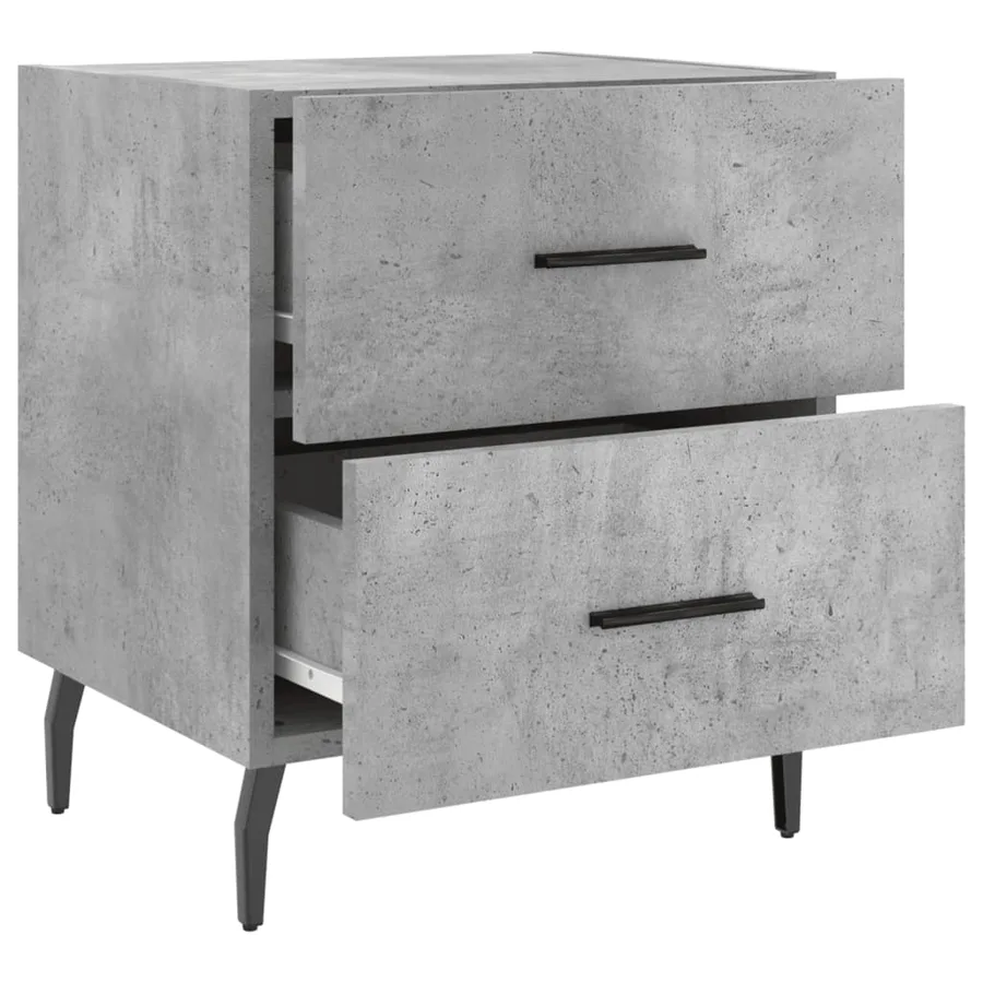 Table de chevet gris béton 40x35x47,5 cm bois d’ingénierie - 5
