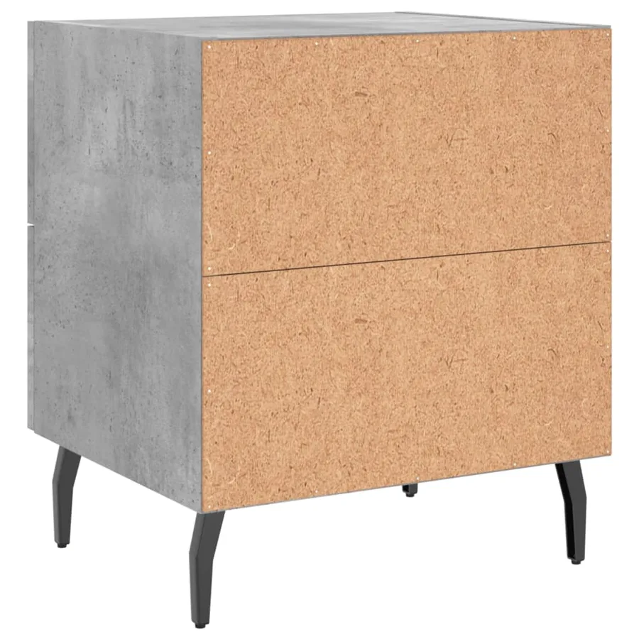 Table de chevet gris béton 40x35x47,5 cm bois d’ingénierie - 8