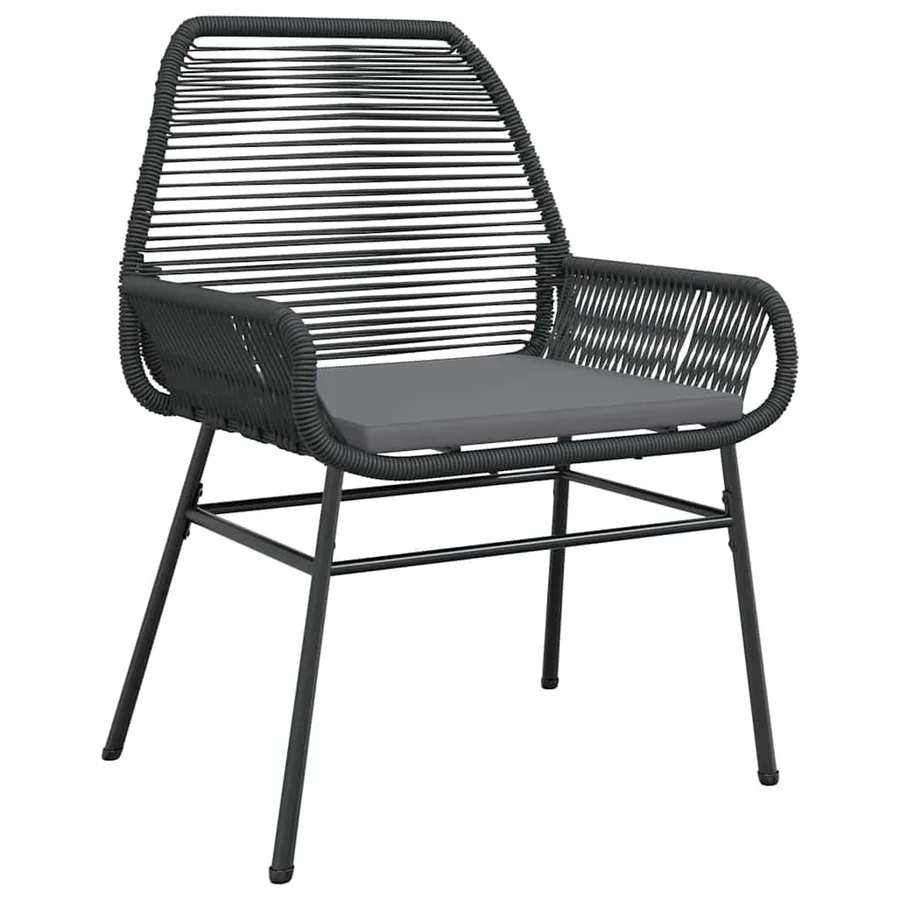 Ensemble de salle à manger pour jardin 5 pcs Noir polyrotin - 6