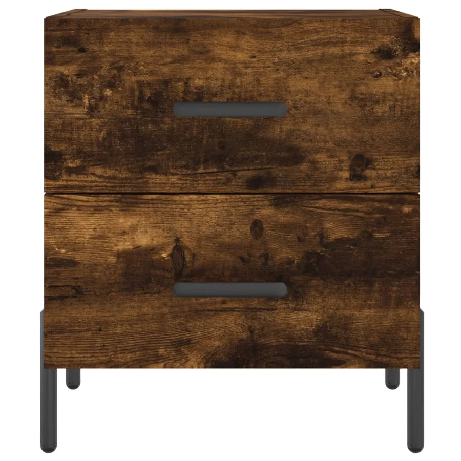 Table de chevet chêne fumé 40x35x47,5 cm bois d’ingénierie - 6