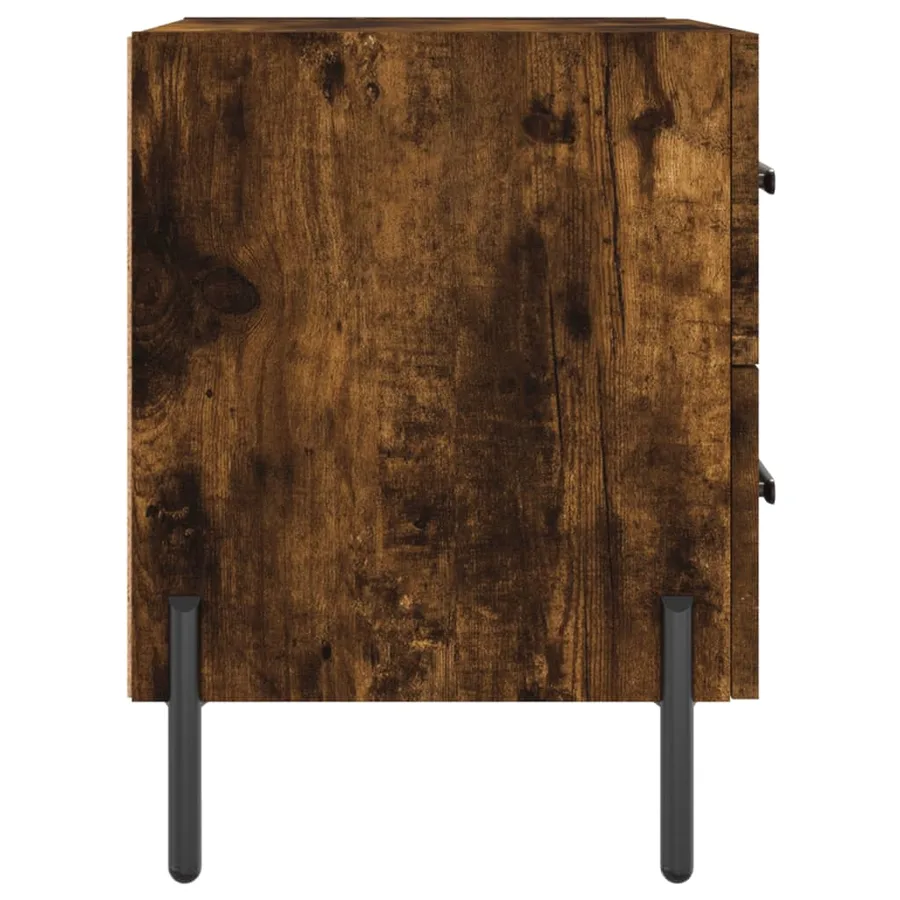 Table de chevet chêne fumé 40x35x47,5 cm bois d’ingénierie - 7