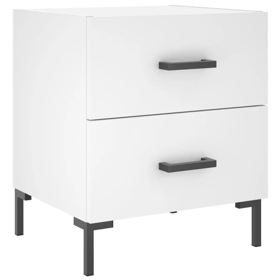Table de chevet blanc 40x35x47,5 cm bois d’ingénierie - 2