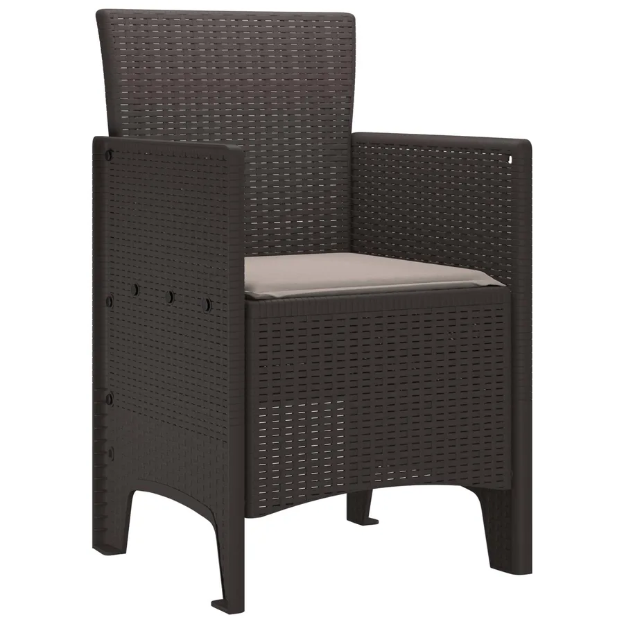 Chaise de jardin 4 pcs Marron 53 x 49 x 85 cm Polypropylène - 2