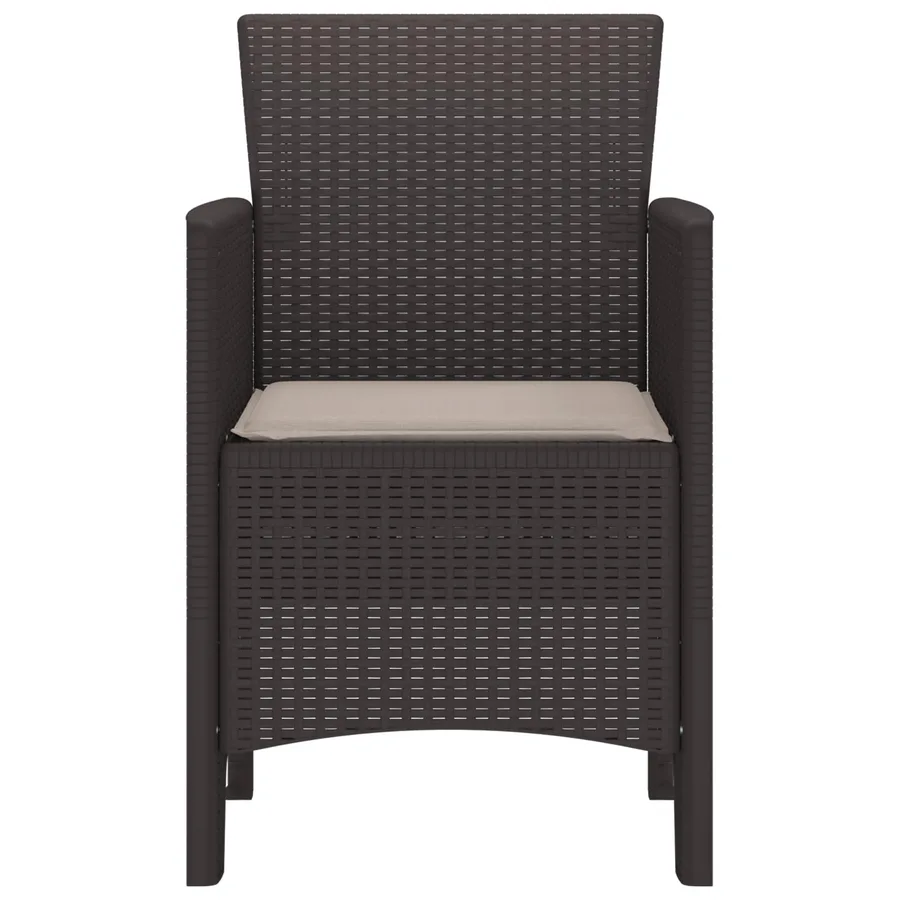 Chaise de jardin 4 pcs Marron 53 x 49 x 85 cm Polypropylène - 3