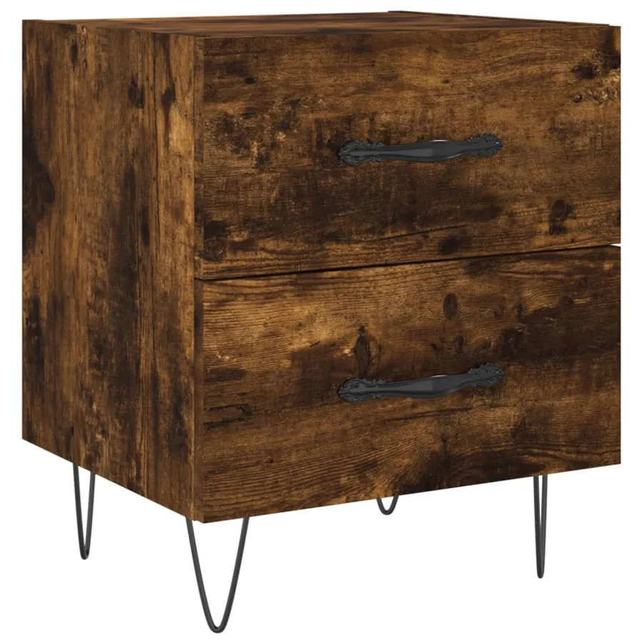 Tables de chevet 2pcs chêne fumé 40x35x47,5cm bois d’ingénierie - 5