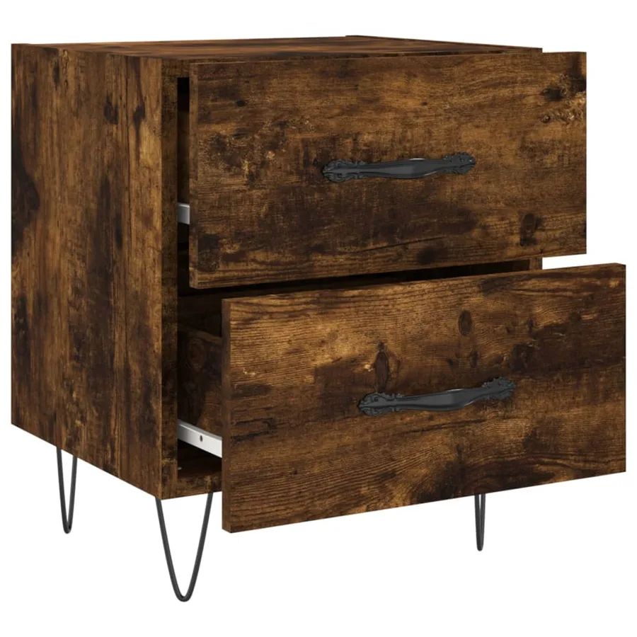 Tables de chevet 2pcs chêne fumé 40x35x47,5cm bois d’ingénierie - 8