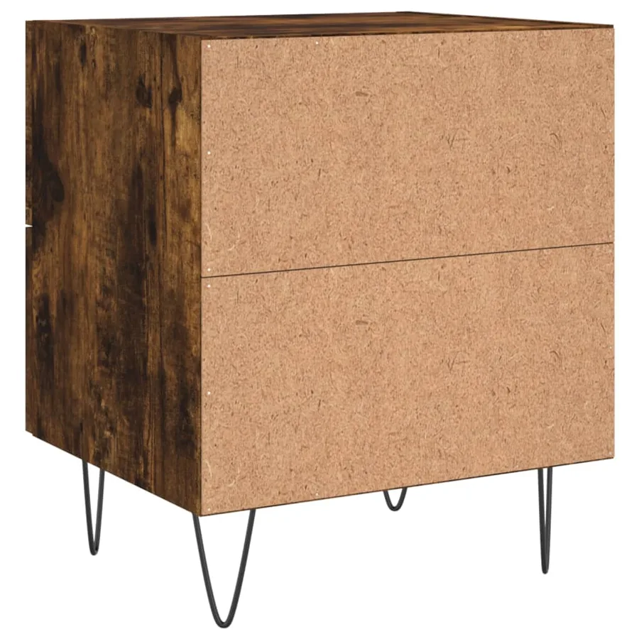 Tables de chevet 2pcs chêne fumé 40x35x47,5cm bois d’ingénierie - 9