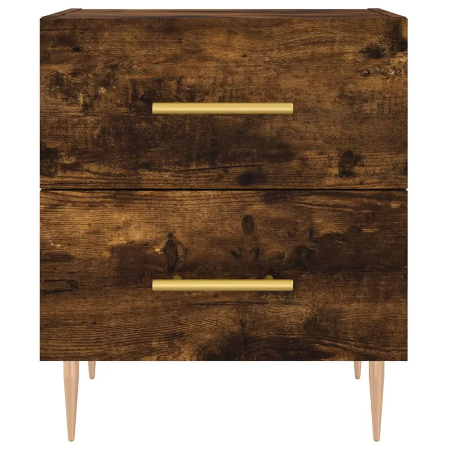 Table de chevet chêne fumé 40x35x47,5 cm bois d’ingénierie - 6