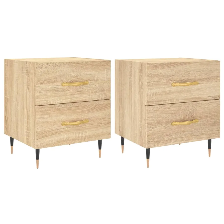 Tables de chevet 2 pcs chêne sonoma 40x35x47,5 cm - 2