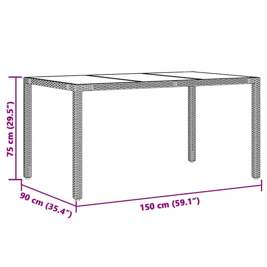 Ensemble de salle à manger pour jardin 5 pcs Noir polyrotin - 11