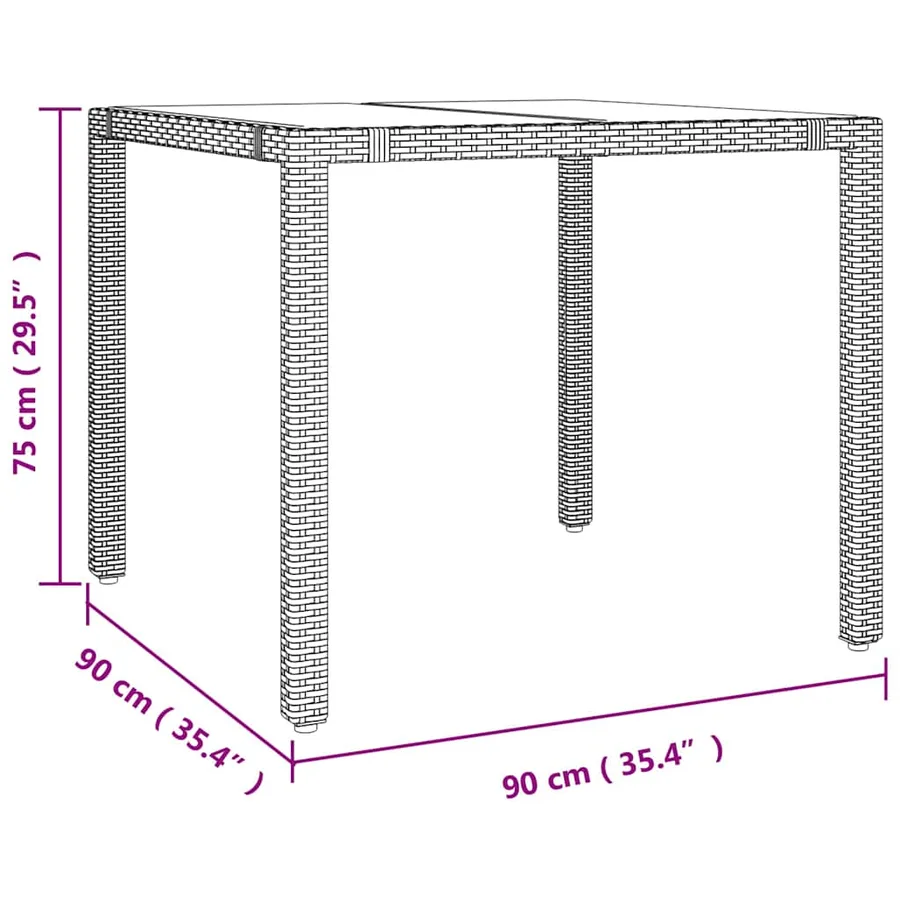 Ensemble de salle à manger pour jardin 3 pcs Beige polyrotin - 11