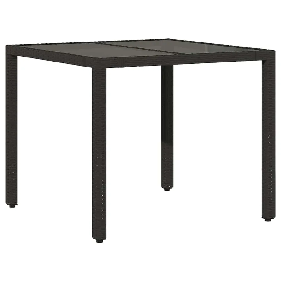Ensemble de salle à manger pour jardin 3 pcs Noir polyrotin - 5
