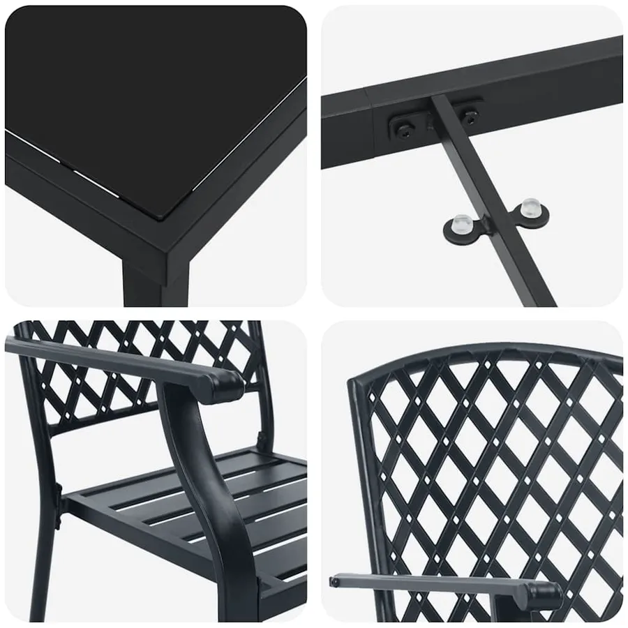 Ensemble de salle à manger pour jardin 5 pcs Anthracite - 9