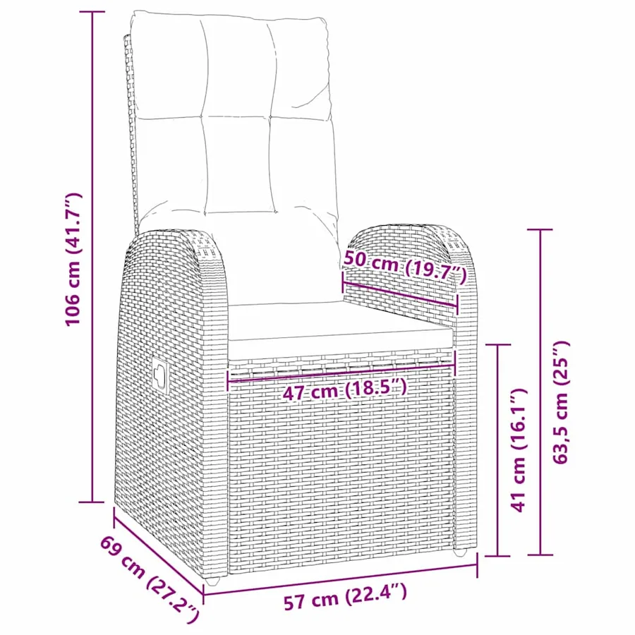Ensemble de salle à manger pour jardin 5 pcs Noir polyrotin - 8