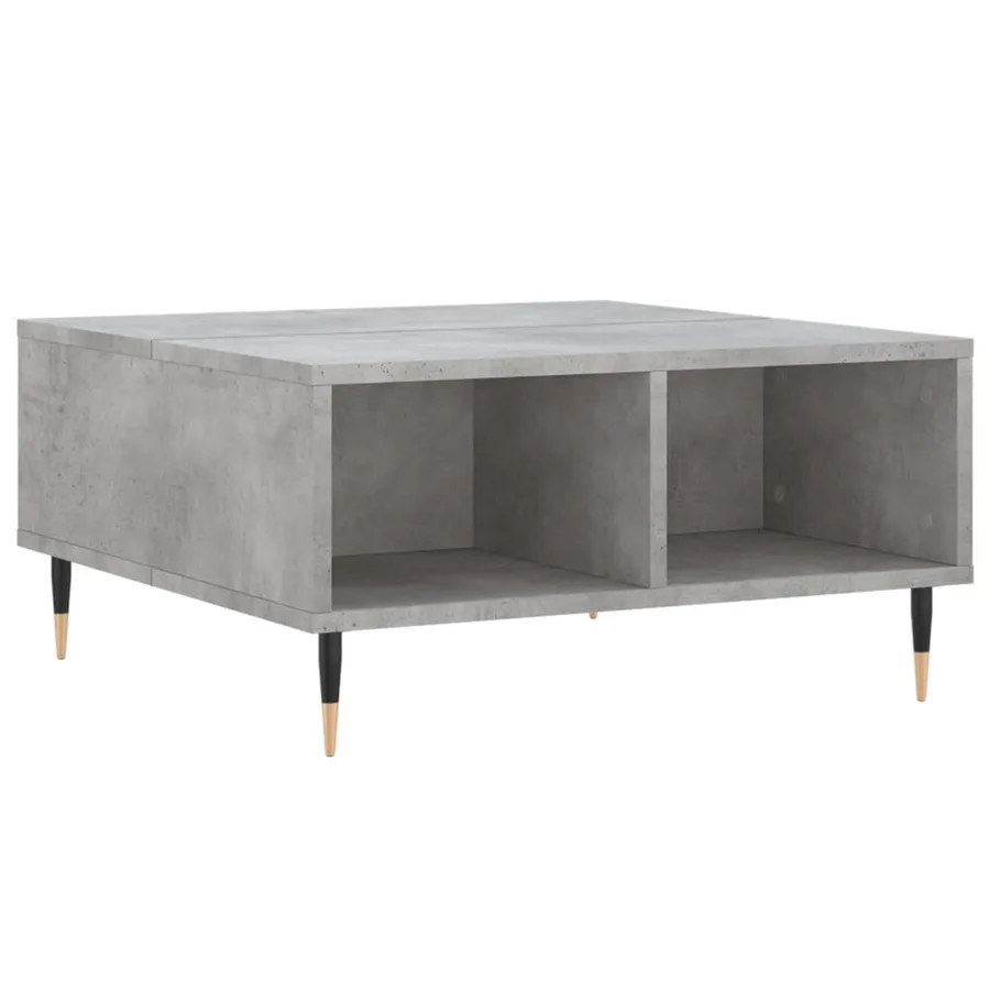 Table basse gris béton 60x60x30 cm bois d'ingénierie - 2