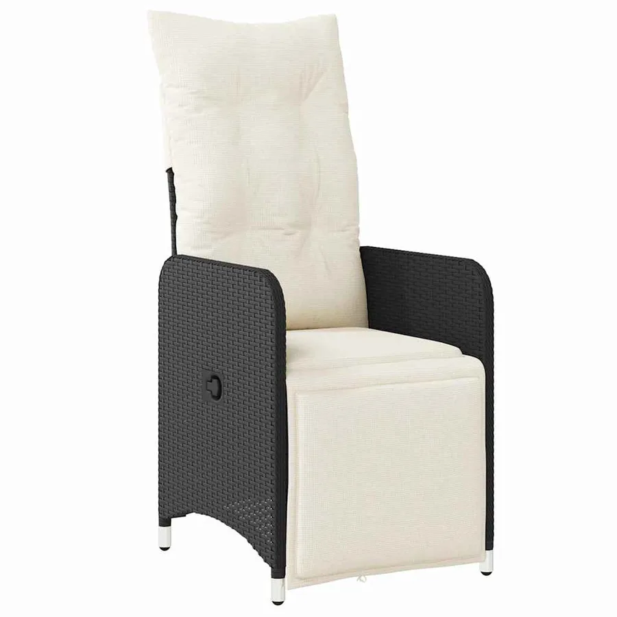 Ensemble de salle à manger pour jardin 3 pcs Noir polyrotin - 6