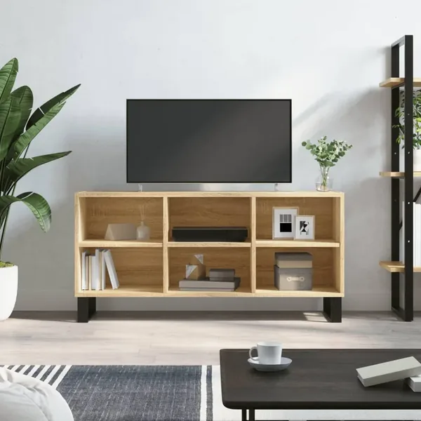Meuble TV chêne sonoma 103,5x30x50 cm bois d'ingénierie