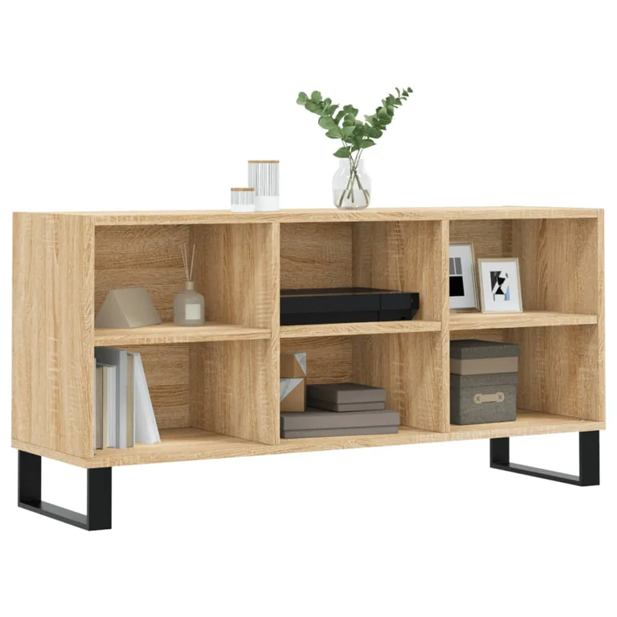 Meuble TV chêne sonoma 103,5x30x50 cm bois d'ingénierie - 3