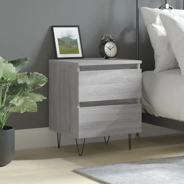 Table de chevet sonoma gris 40x35x50 cm bois d’ingénierie