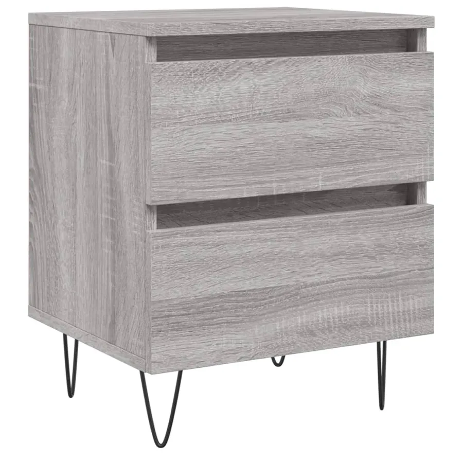 Table de chevet sonoma gris 40x35x50 cm bois d’ingénierie - 2