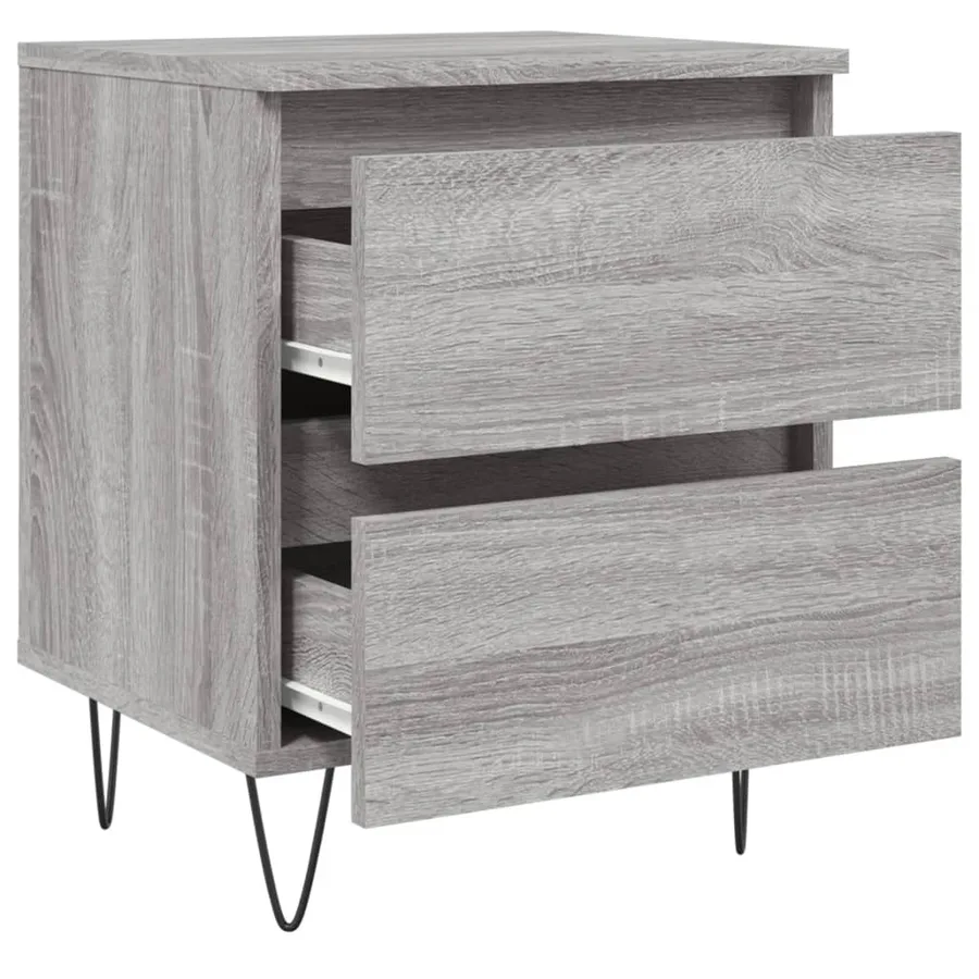 Table de chevet sonoma gris 40x35x50 cm bois d’ingénierie - 6