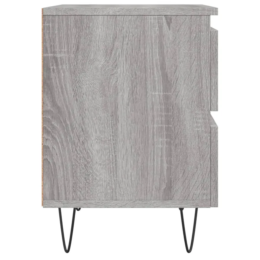 Table de chevet sonoma gris 40x35x50 cm bois d’ingénierie - 7