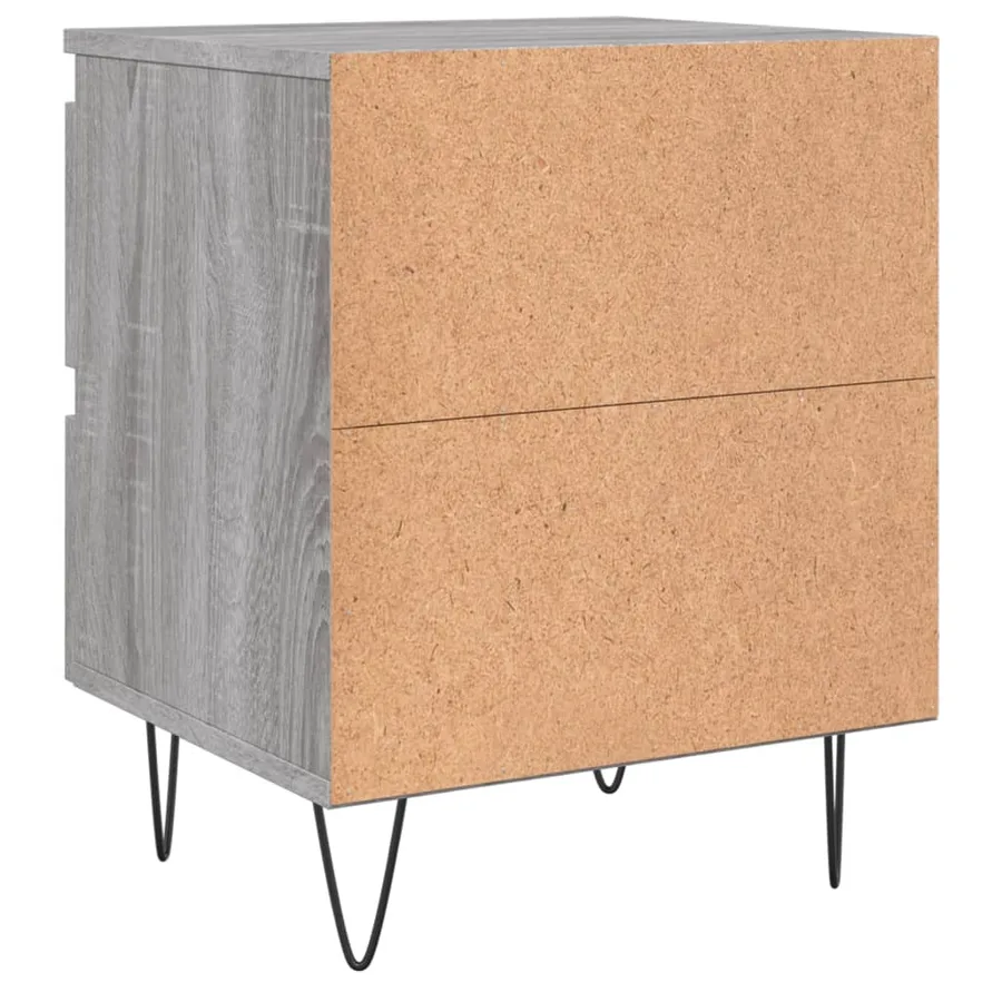 Table de chevet sonoma gris 40x35x50 cm bois d’ingénierie - 8