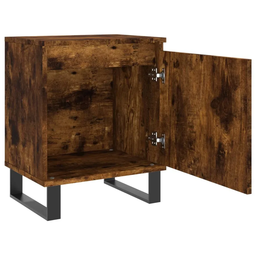 Tables de chevet 2 pcs chêne fumé 40x30x50 cm bois d'ingénierie - 6