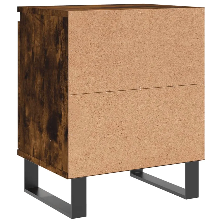 Tables de chevet 2 pcs chêne fumé 40x30x50 cm bois d'ingénierie - 8