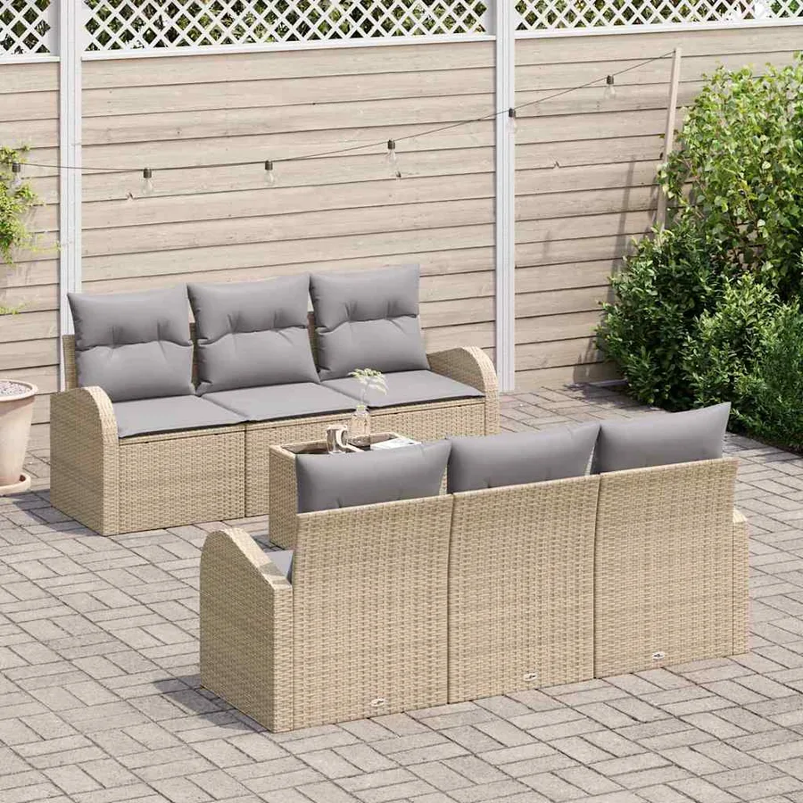 Ensemble de canapé de jardin Beige 55 x 55 x 37 cm polyrotin - 3