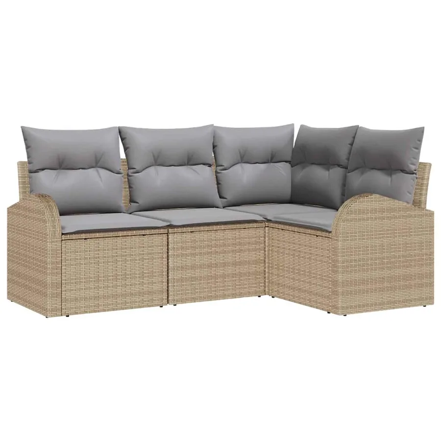 Ensemble de canapé de jardin Beige polyrotin - 2