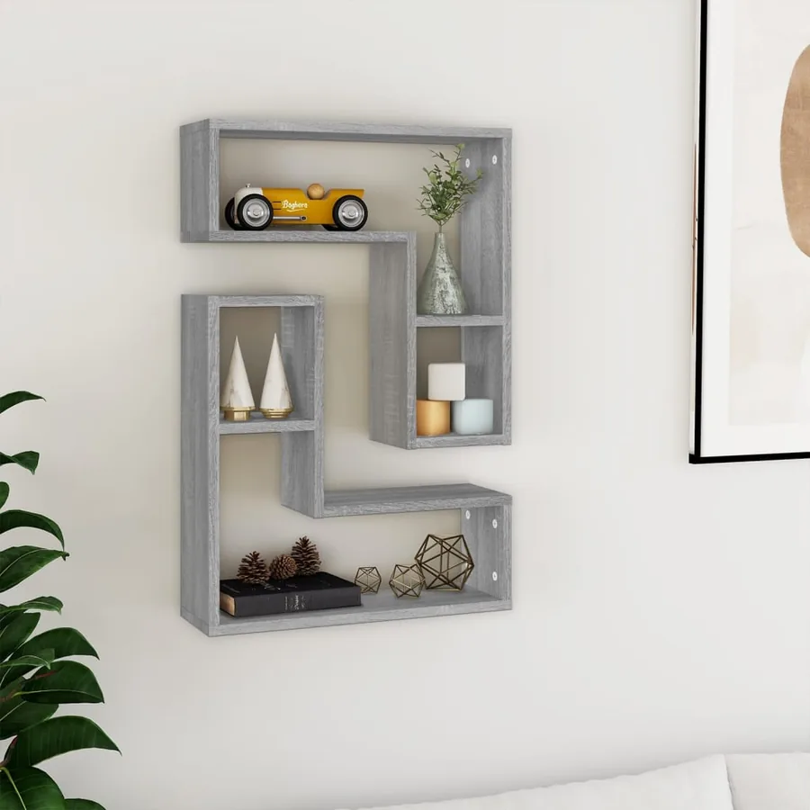 Étagères murales 2pcs Sonoma gris 50x15x50 cm Bois d’ingénierie