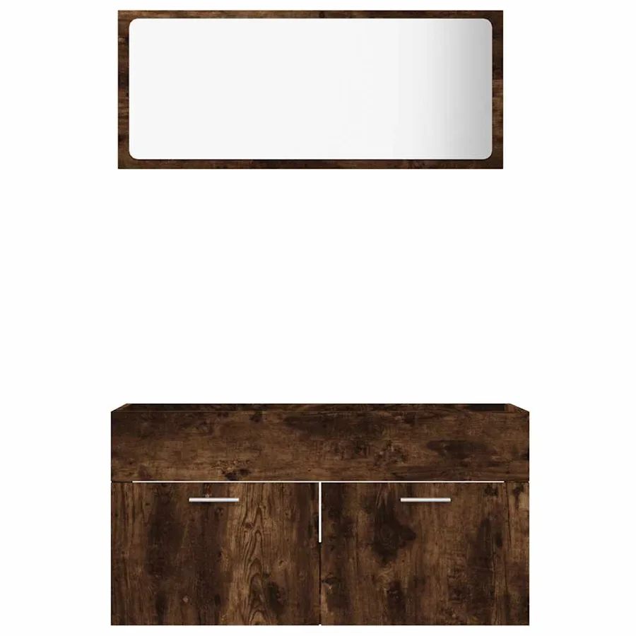 Ensemble de meubles de salle de bain 2 pcs Chêne fumé - 5